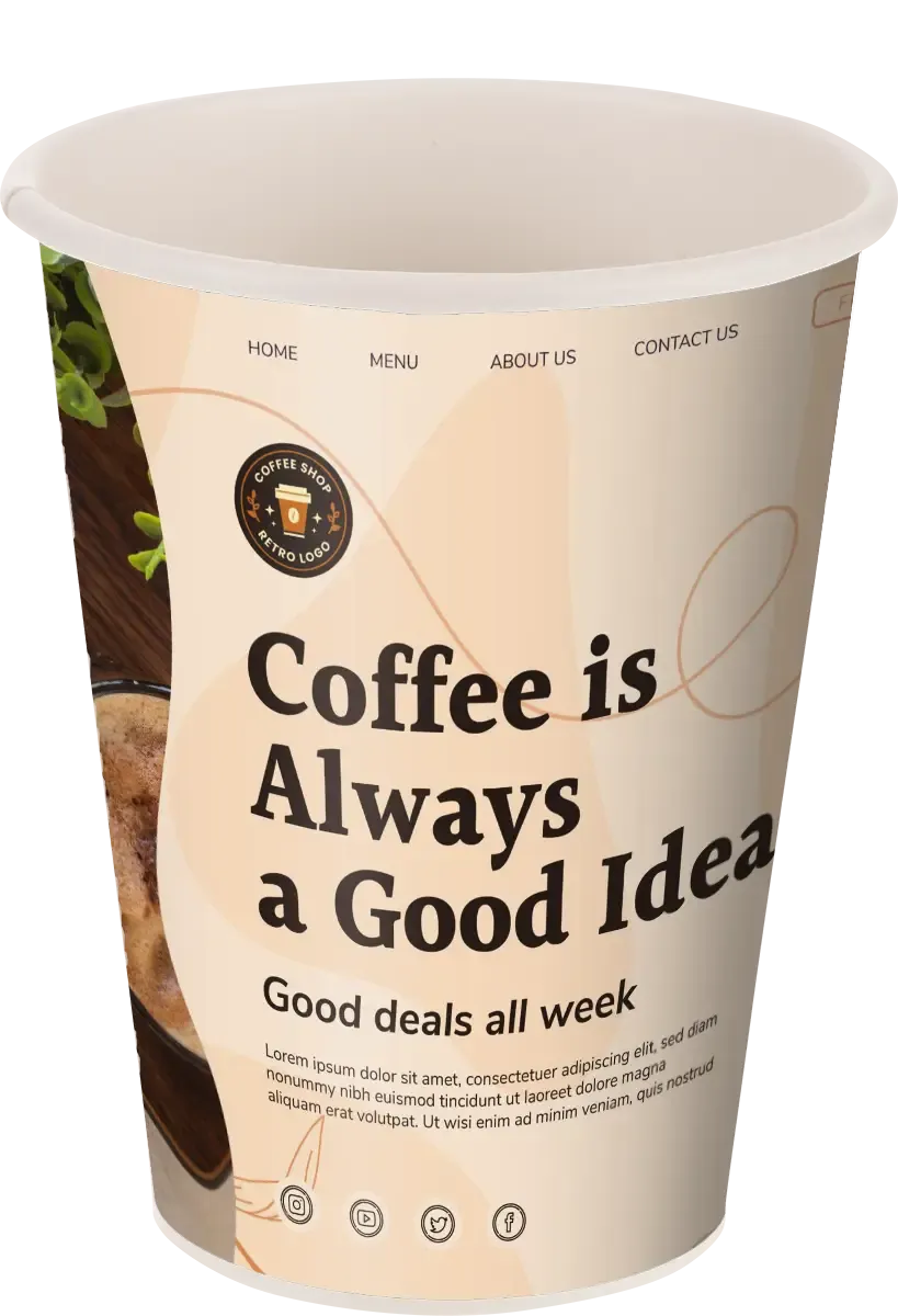 Single Wall To Go Becher in 12oz mit individuellem Druck