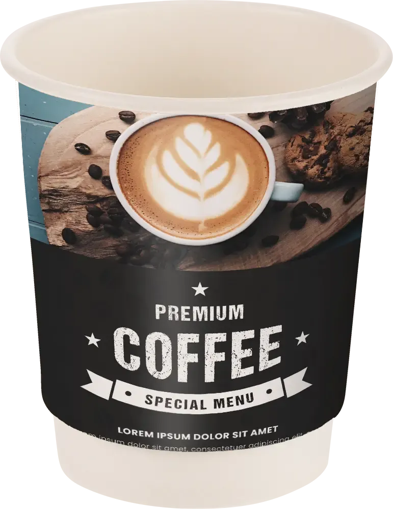 Double Wall To Go Becher in 8oz mit individuellem Druck